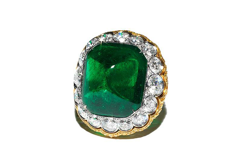 Кольцо Bayco из платины и желтого золота с колумбийским изумрудом 24.12ct, желтыми и бесцветными бриллиантами