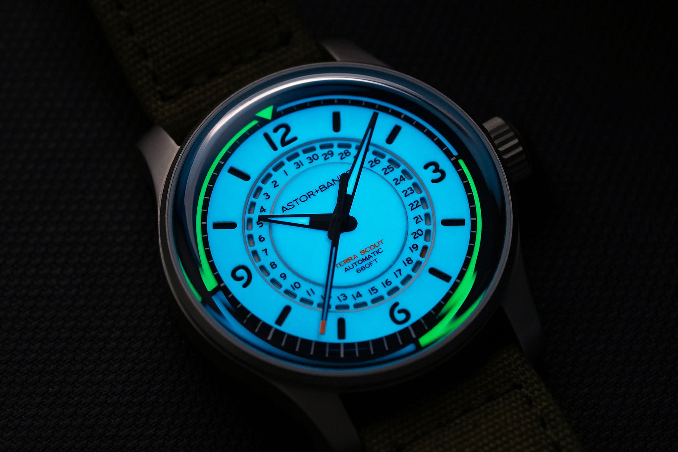 Белый люминесцентный циферблат Terra Scout